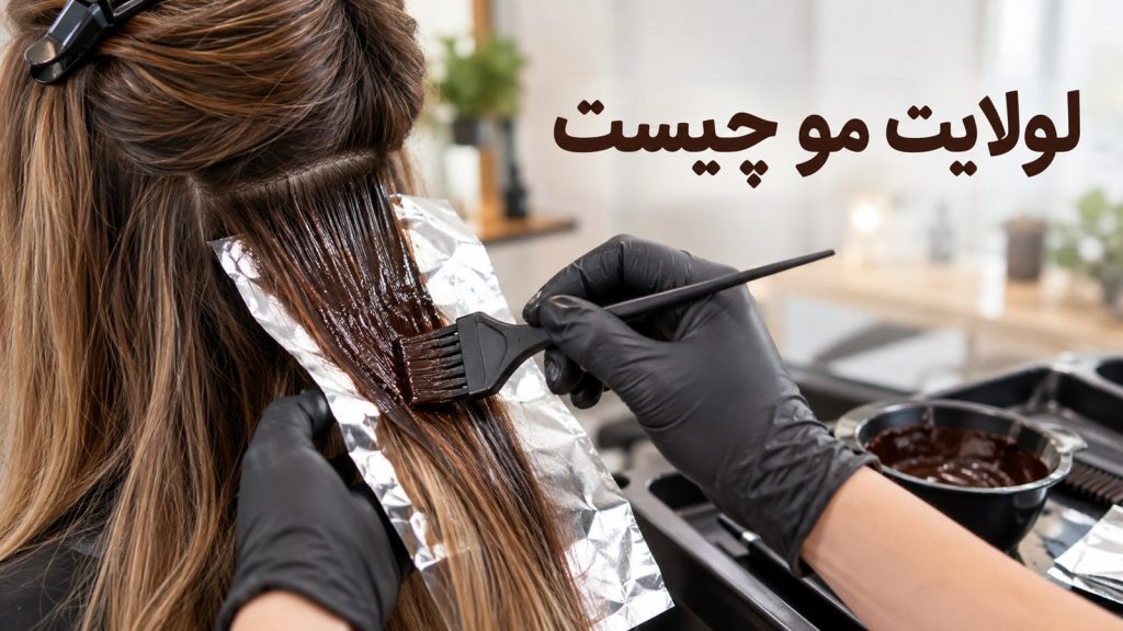 لولایت مو چیست؟ رنگ‌کارِ سالن در حال اجرای لولایت قهوه‌ای روی موی روشن
