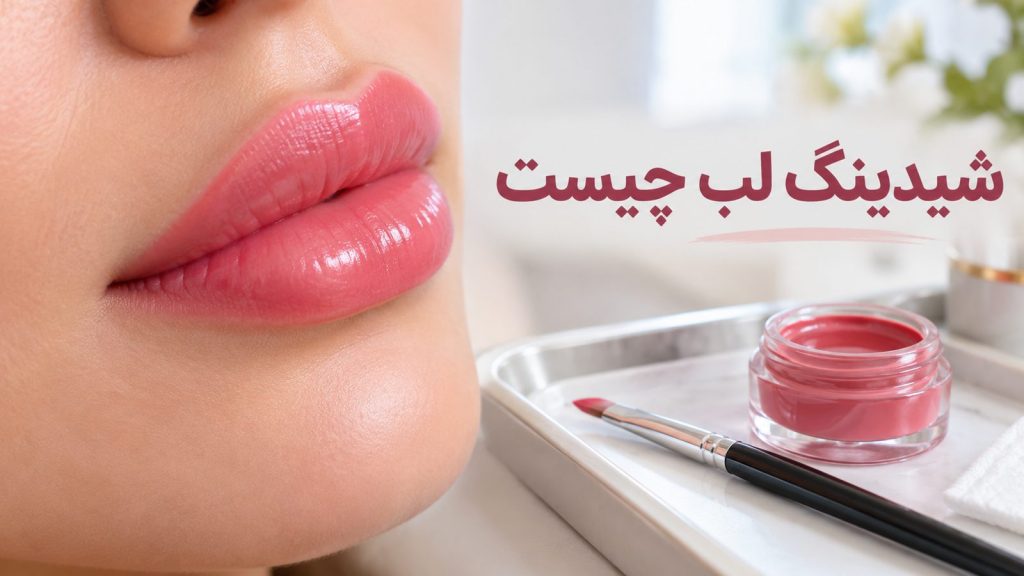 رژ شیدینگ لب چیست؛ ابزار و رنگدانهٔ لب روی سینی سالن