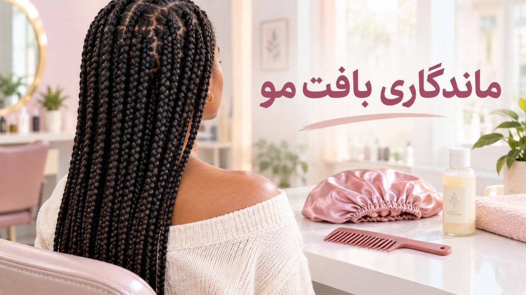 برنامهٔ مراقبت و ماندگاری بافت مو شامل شست‌وشو، خواب با کلاه ساتن و باز کردن