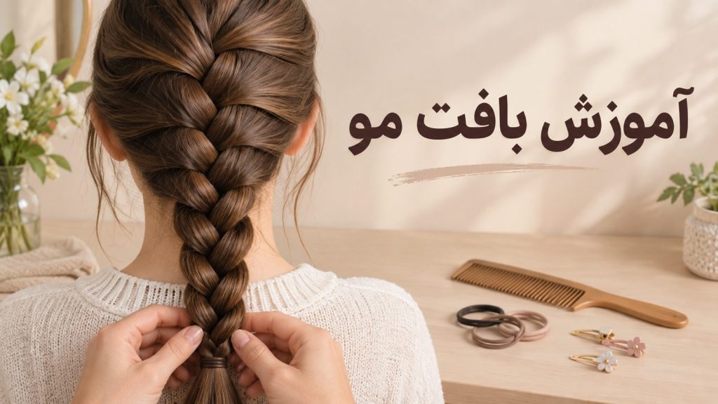 مدل بافت مو آموزش برای بافت دخترانهٔ ساده از پشت سر