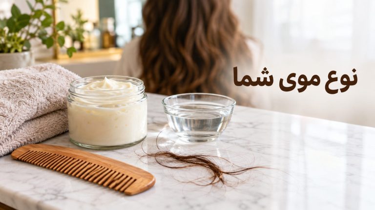 راهنمای تشخیص موی خشک یا چرب با شانه، ماسک و حوله در سالن زیبایی